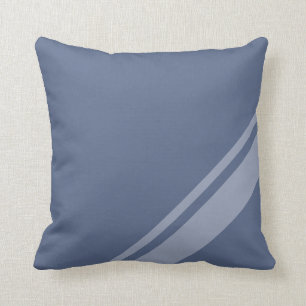 Coussin Bleu de pigeon rayé élégant