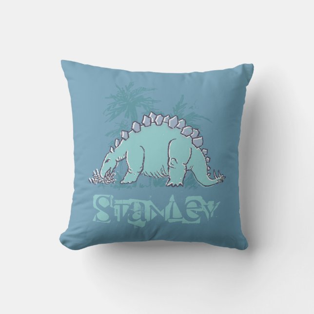 Coussin bleu de Stegosaurus de dinosaure d'enfants (Recto)