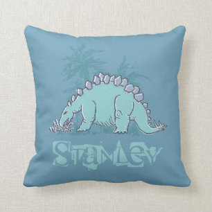 Coussin bleu de Stegosaurus de dinosaure d'enfants