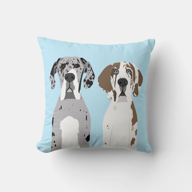 Coussin Bleu de très grands chiens (Recto)