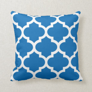 Coussin bleu d'éblouissement Quatrefoil