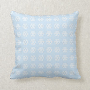 Coussin Bleu décoratif d'arrière - plan de flocon de nei