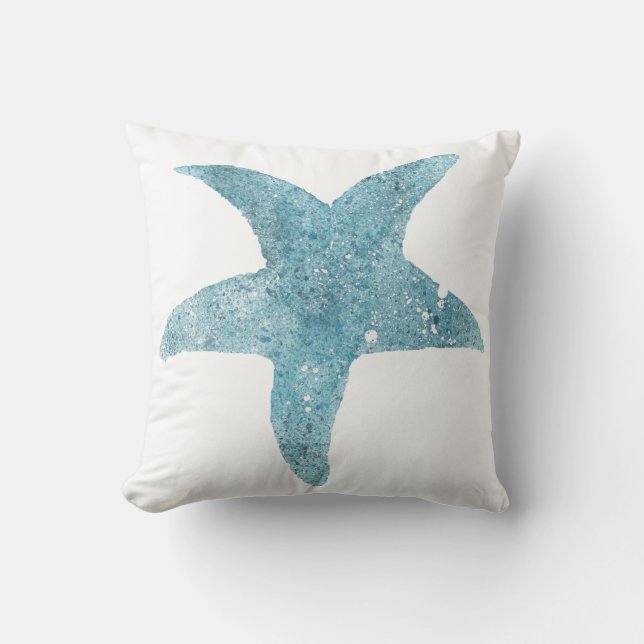 Coussin bleu d'étoiles de mer (Recto)