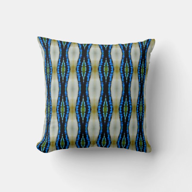 Coussin Bleu, dragonfly corps abstrait motif (Recto)