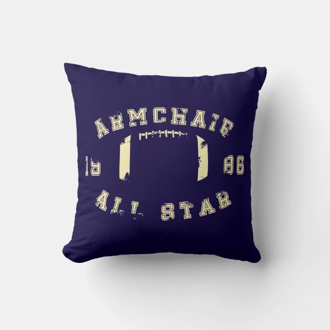 Coussin Bleu du football d'All Star de fauteuil (Recto)