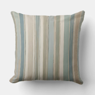 Coussin Bleu Duché Turquoise Sage Beige Stripe