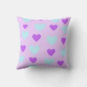 Coussin Bleu Élégant Cute Cosy Moderne Romantique Coeur Ch