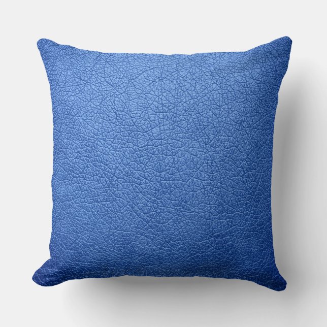 Coussin Bleu Élégant look Cuir (Recto)