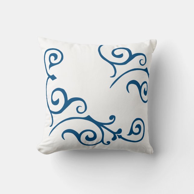Coussin (bleu) en ivoire de Cirrus (Recto)