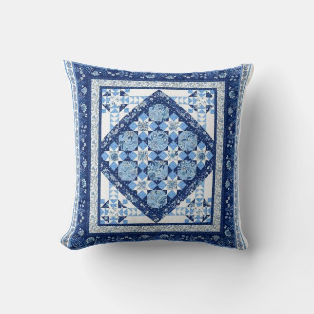 Coussin Bleu et Blanc  (Recto)