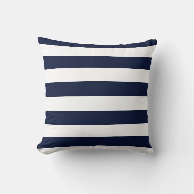 Coussin Bleu et blanc de la marine de minuit (Recto)