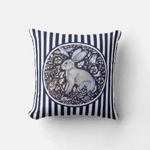 Coussin Bleu et blanc lapin Grève Dedham Floral