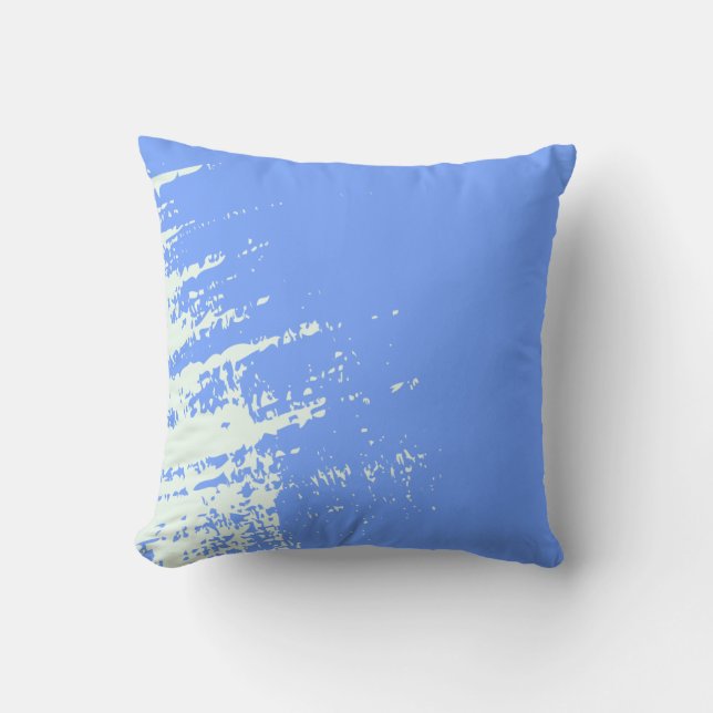 Coussin Bleu et blanc Motif Abstrait (Recto)