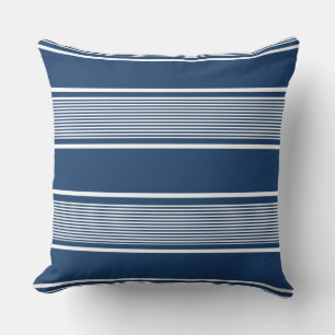 Coussin Bleu et blanc Multi-Stripe