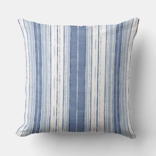 Coussin Bleu et blanc rayé (Recto)
