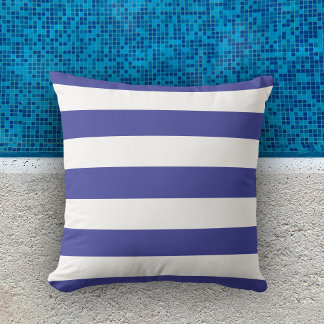 Coussin Bleu et blanc rayé