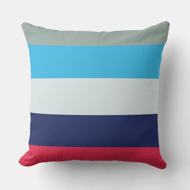 Coussin Bleu Et Bourgogne (Recto)