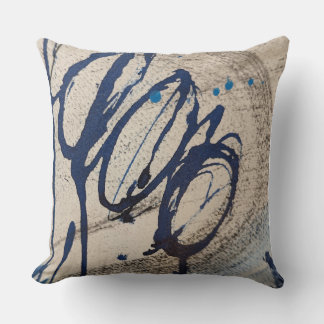 Coussin Bleu et gris abstrait 000