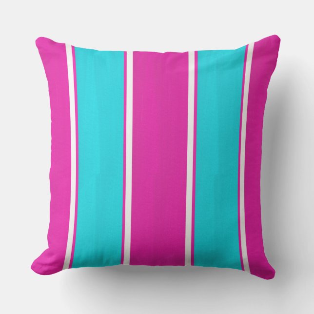 Coussin Bleu et rose chaud Tirages de Cabane Lancer l'orei (Recto)