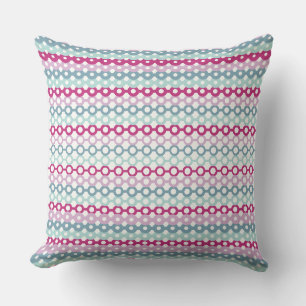 Coussin Bleu et rose géométrique
