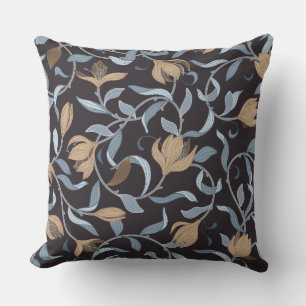 Coussin Bleu et Tan William Morris Elegant Inspiré