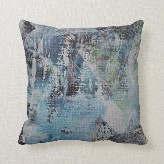Coussin bleu et vert abstrait d'éraflure
