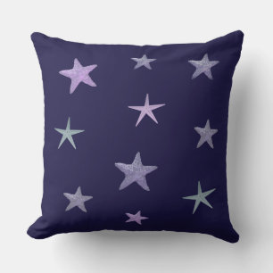 Coussin Bleu étoiles de mer sur bleu marine
