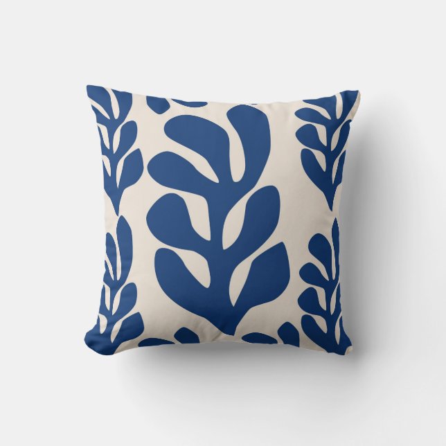 Coussin Bleu Feuille de Matisse (Recto)