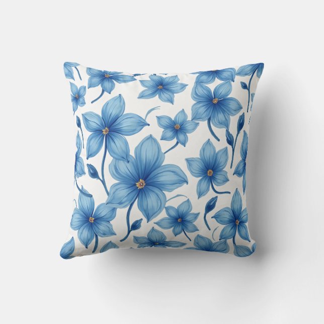 Coussin bleu fleur (Verso)