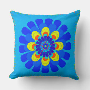 Coussin Bleu fleur