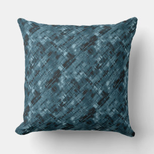 Coussin bleu foncé abstrait motif moderne