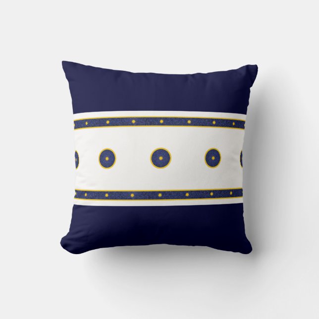 Coussin Bleu foncé avec étoiles d'or (Recto)