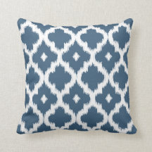Bleu foncé de denim de motif d'Ikat Quatrefoil