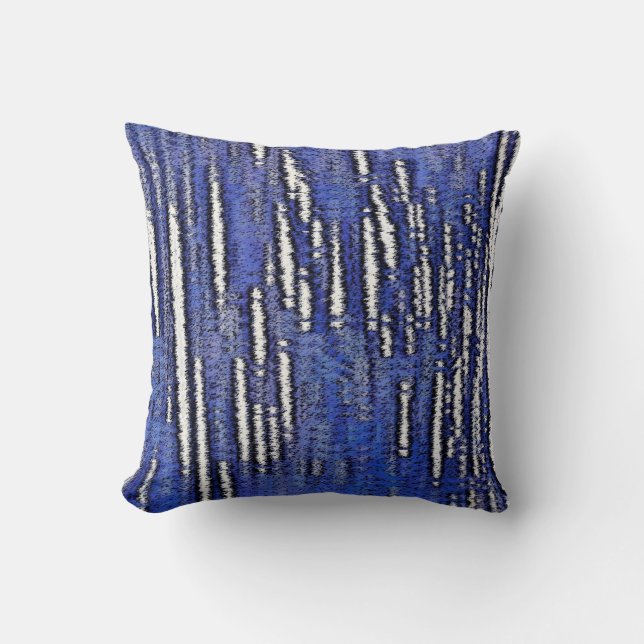 Coussin Bleu Forêt-Royal Abstrait (Recto)