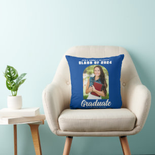 Coussin Bleu Graduate Photo Arch Moderne Graduation