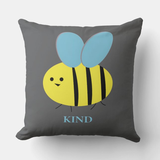 Coussin Bleu Gris Abeille (Recto)