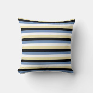 Coussin Bleu/gris, blanc, beige et noir