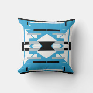 Coussin Bleu Gris Blanc Noir Regard Symétrique du Sud-Oues