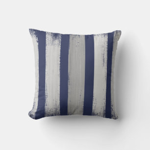 Coussin Bleu & Gris Brush Strokes Lancer l'oreiller
