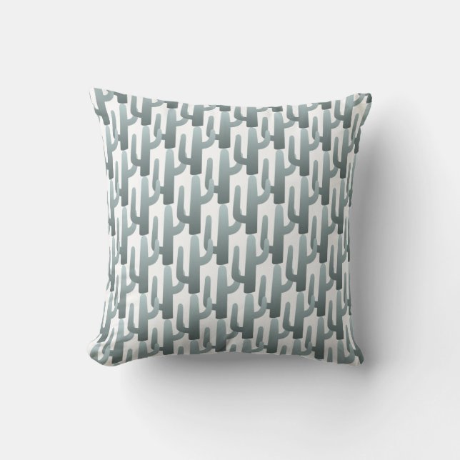 Coussin Bleu gris cactus (Recto)
