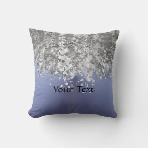 Coussin Bleu gris et fausse parties scintillant