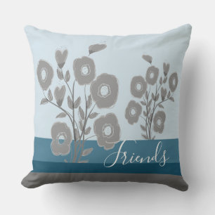 Coussin Bleu Gris Flowé