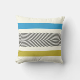 Coussin Bleu gris jaune off Flèche blanche Araignée