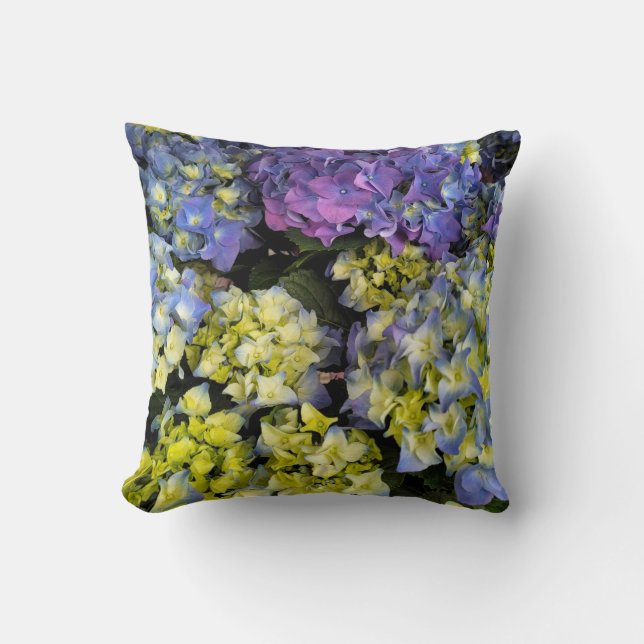 Coussin Bleu hydrangea beauté (Recto)