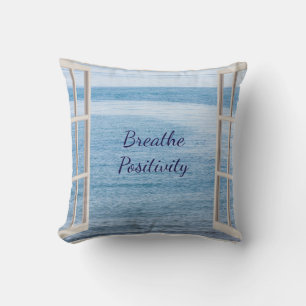 Coussin Bleu Inspiration Respiration Positivité