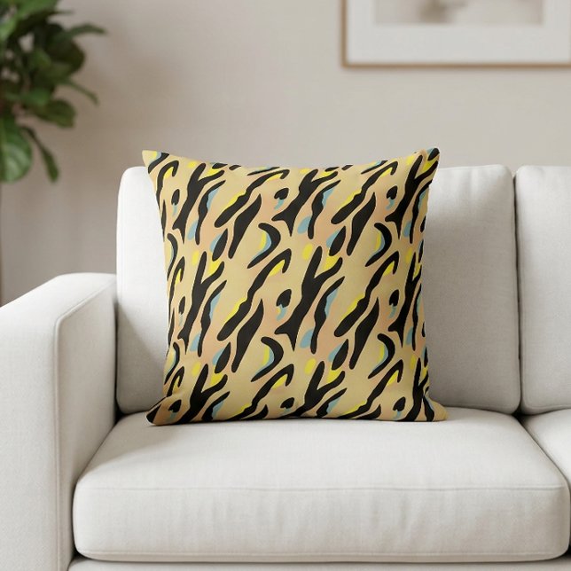 Coussin Bleu Jaune Bleu Bleu Bleu Tigre Tigre Impression (Animal Print Pillow)