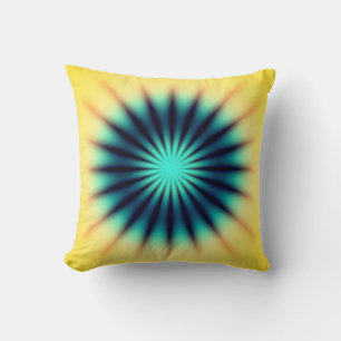 Coussin Bleu jaune radiant