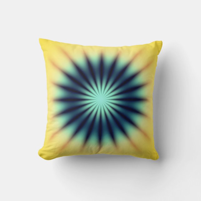Coussin Bleu jaune radiant (Recto)