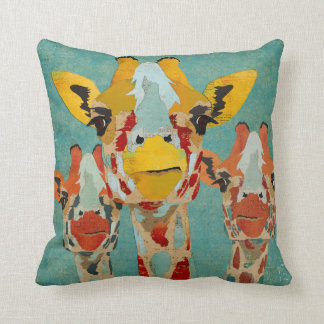 Coussin bleu jetant un coup d'oeil de trois