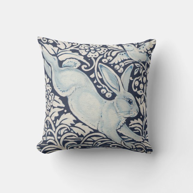 Coussin Bleu lapin, Bleu de la marine des oiseaux (Recto)